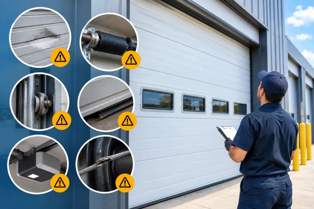 Signs commercial garage door needs maintenance